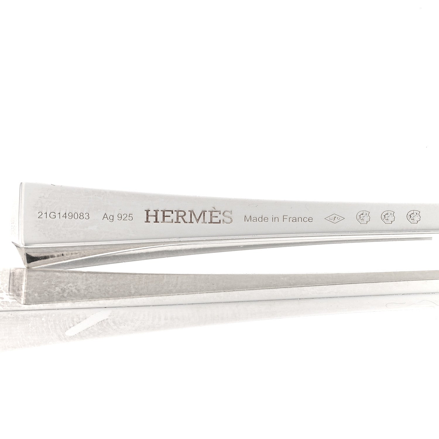 Hermes Sterling Silver Clou de Forge Lariat Necklace 4 of 5