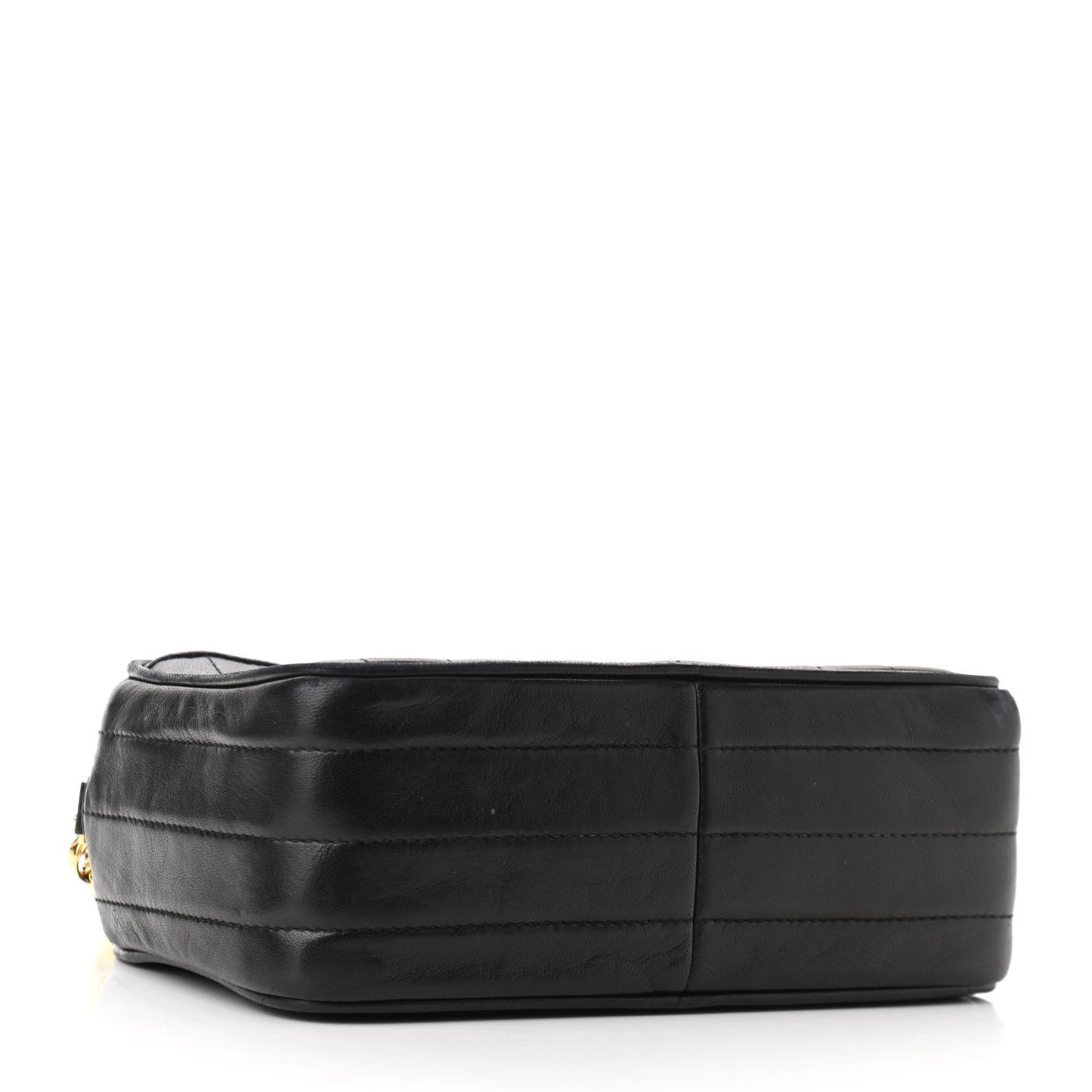 Lambskin Vertical Quilted CC Tassel Camera Case Black
