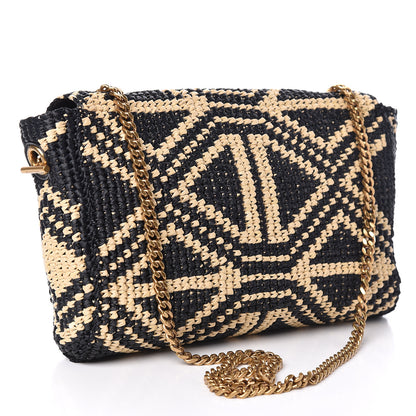 Saint Laurent Raffia Medium Monogram Kate Satchel Naturale Black 4 of 11