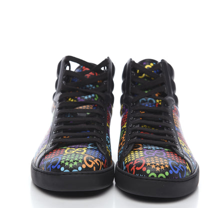 Gucci GG Supreme Monogram Psychedelic Mens High Top Sneakers 10 Black Multicolor 2 of 8
