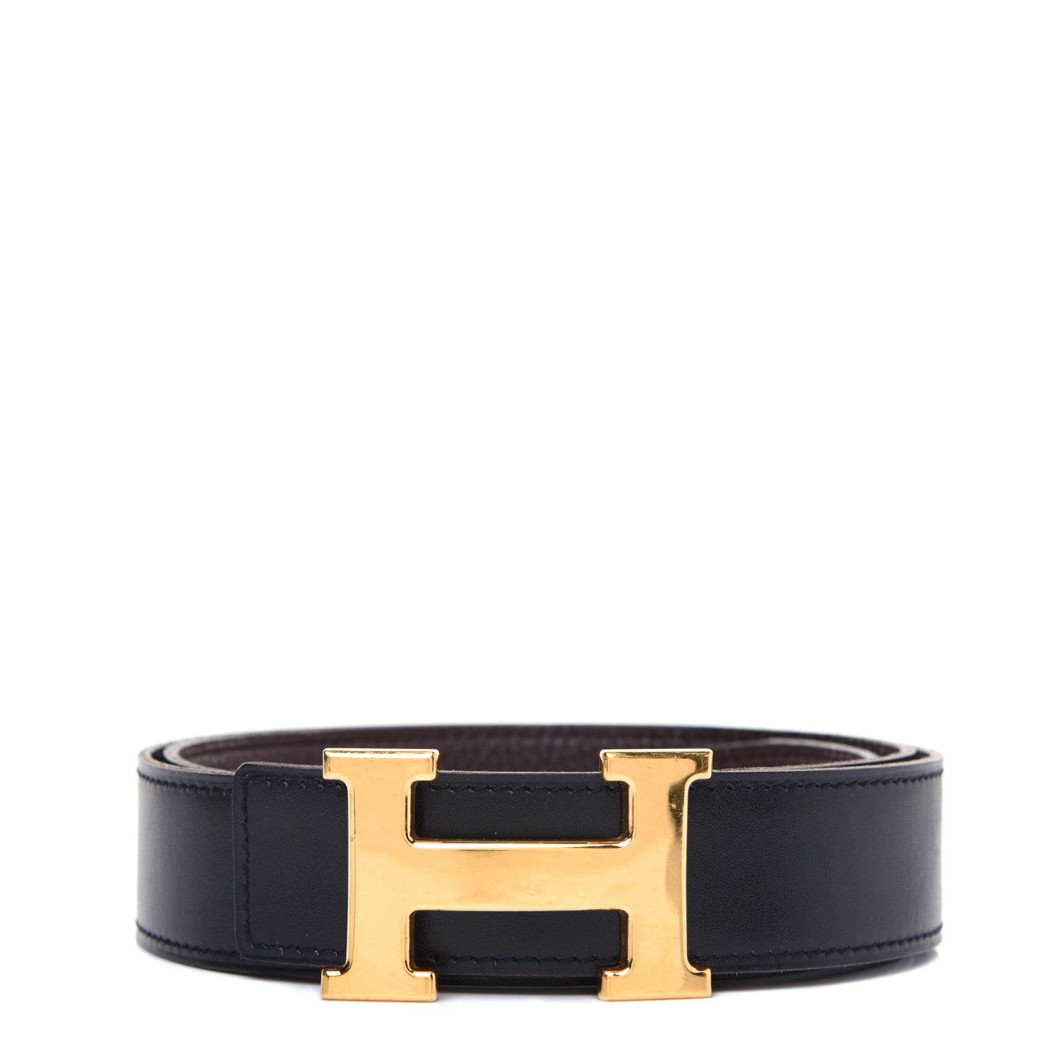 Hermes Box Togo 32mm H Belt 90 Black Chocolate 1 of 7