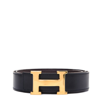 Hermes Box Togo 32mm H Belt 90 Black Chocolate 1 of 7