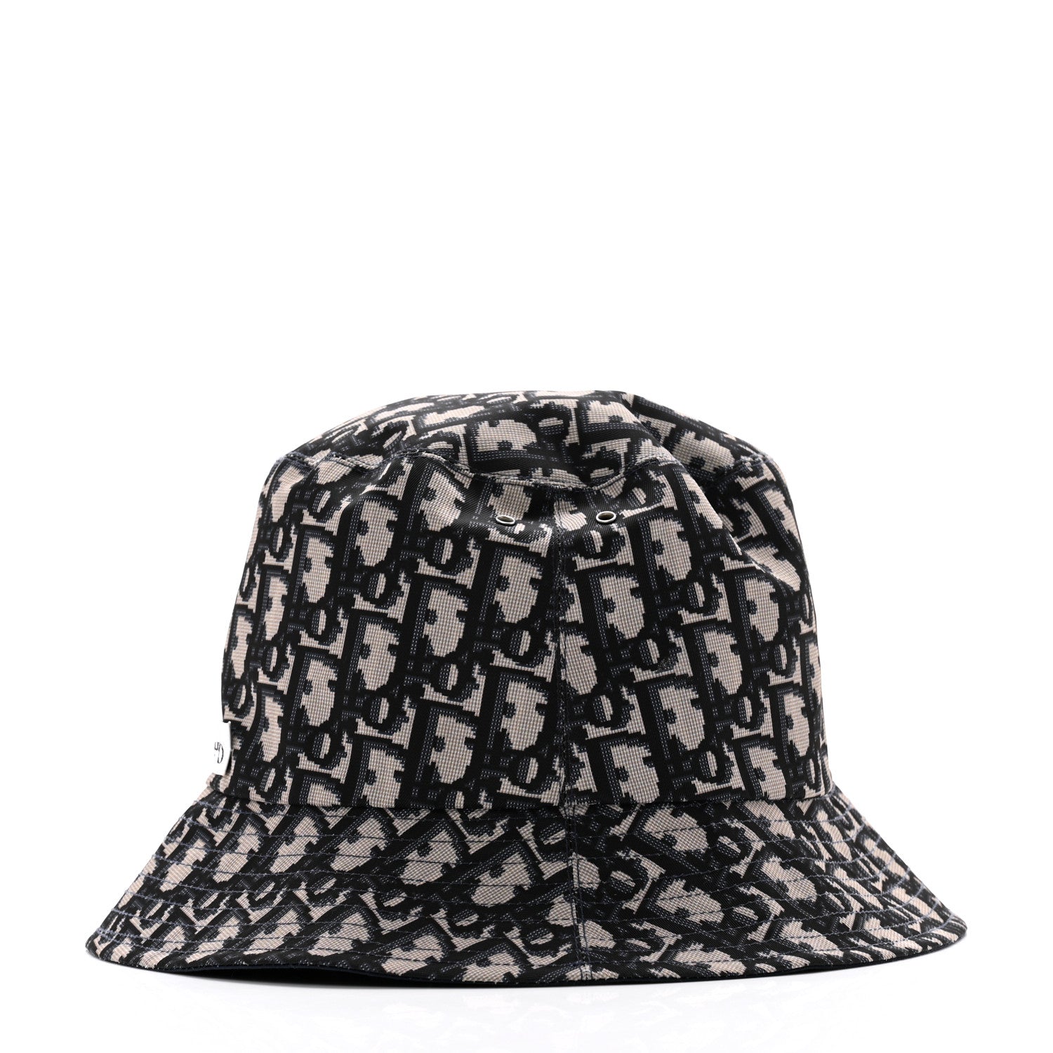 Christian Dior Polyester Cotton Oblique Teddy-D Brim Bucket Hat Blue 7 of 15