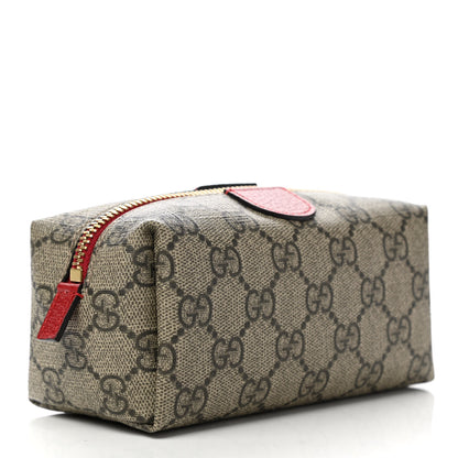 Gucci Soft GG Supreme Monogram Calfskin Small Ophidia Cosmetic Case Beige Ebony Hibiscus Red 3 of 8