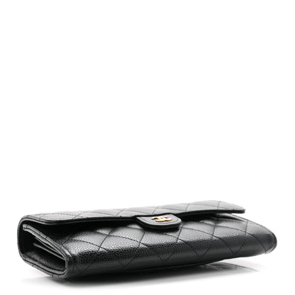 Chanel Caviar Quilted Large Gusset Flap Wallet Black 4 of 9