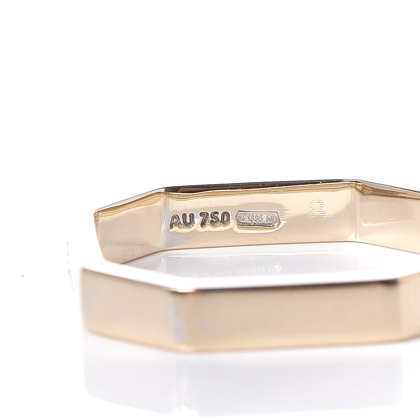 18K White Gold Octagon Band Ring 48 4.5