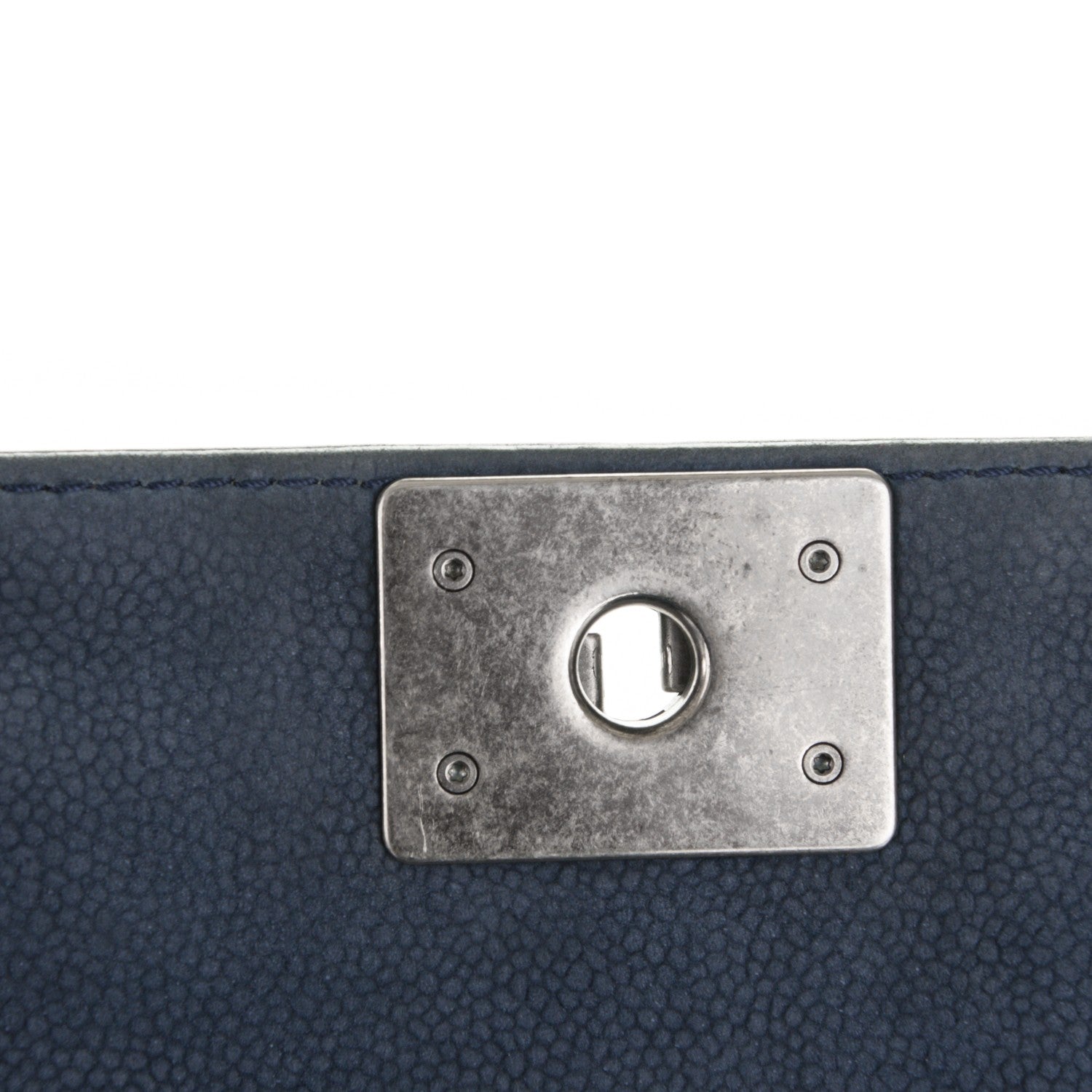 Chanel Iridescent Caviar Quilted Large Boy Flap Navy Blue 11 of 11