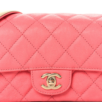 Chanel Iridescent Caviar Quilted Mini Flap With Thick Strap Pink Beige 8 of 10