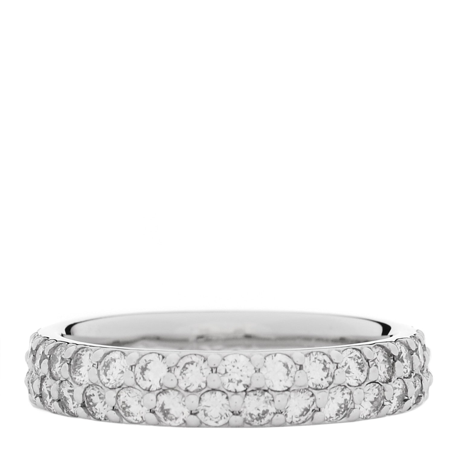 Parker & West by FASHIONPHILE Platinum Diamond 1.61ct Two Row Eternity Band Ring 52 6 1 of 9