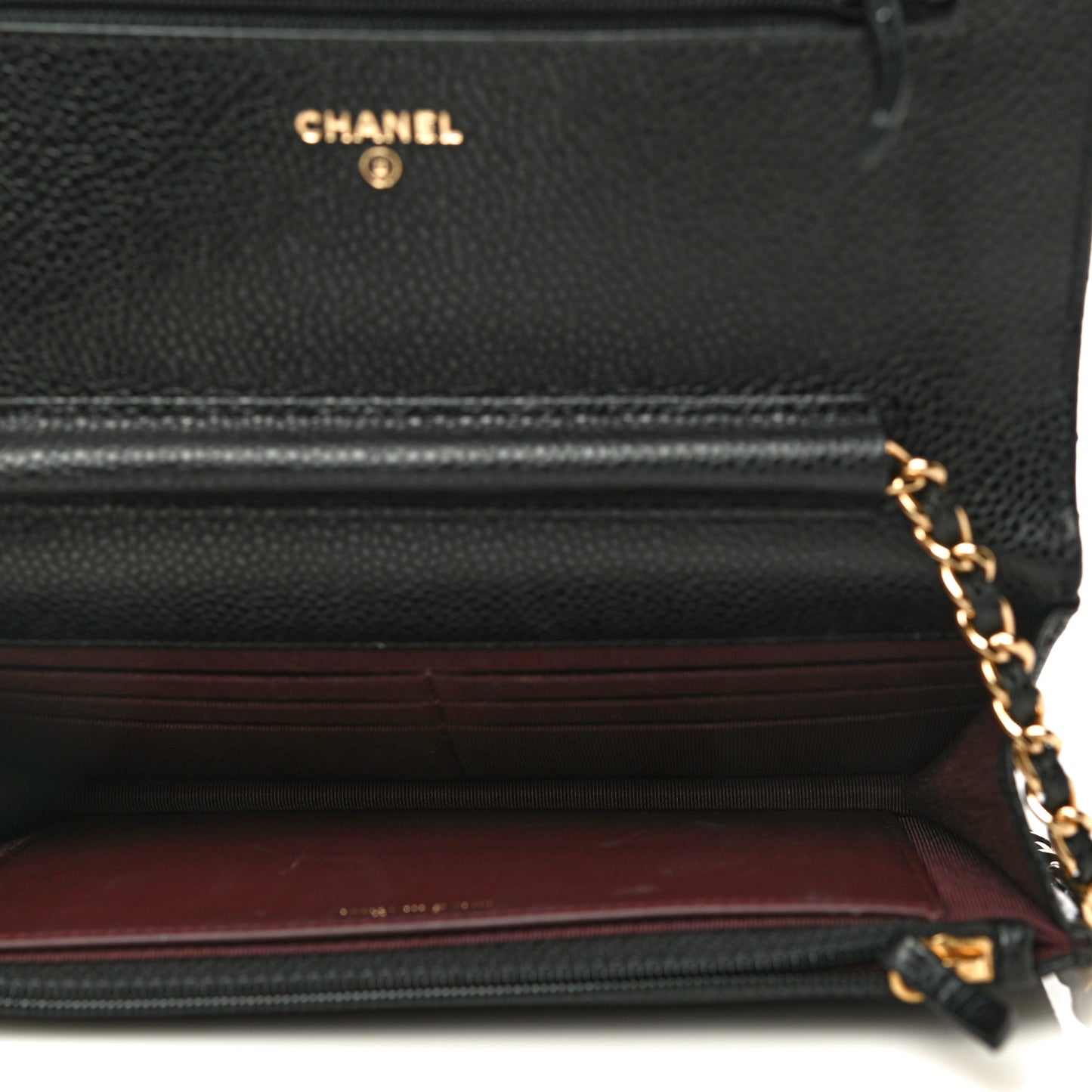 Caviar Quilted Wallet On Chain WOC Black