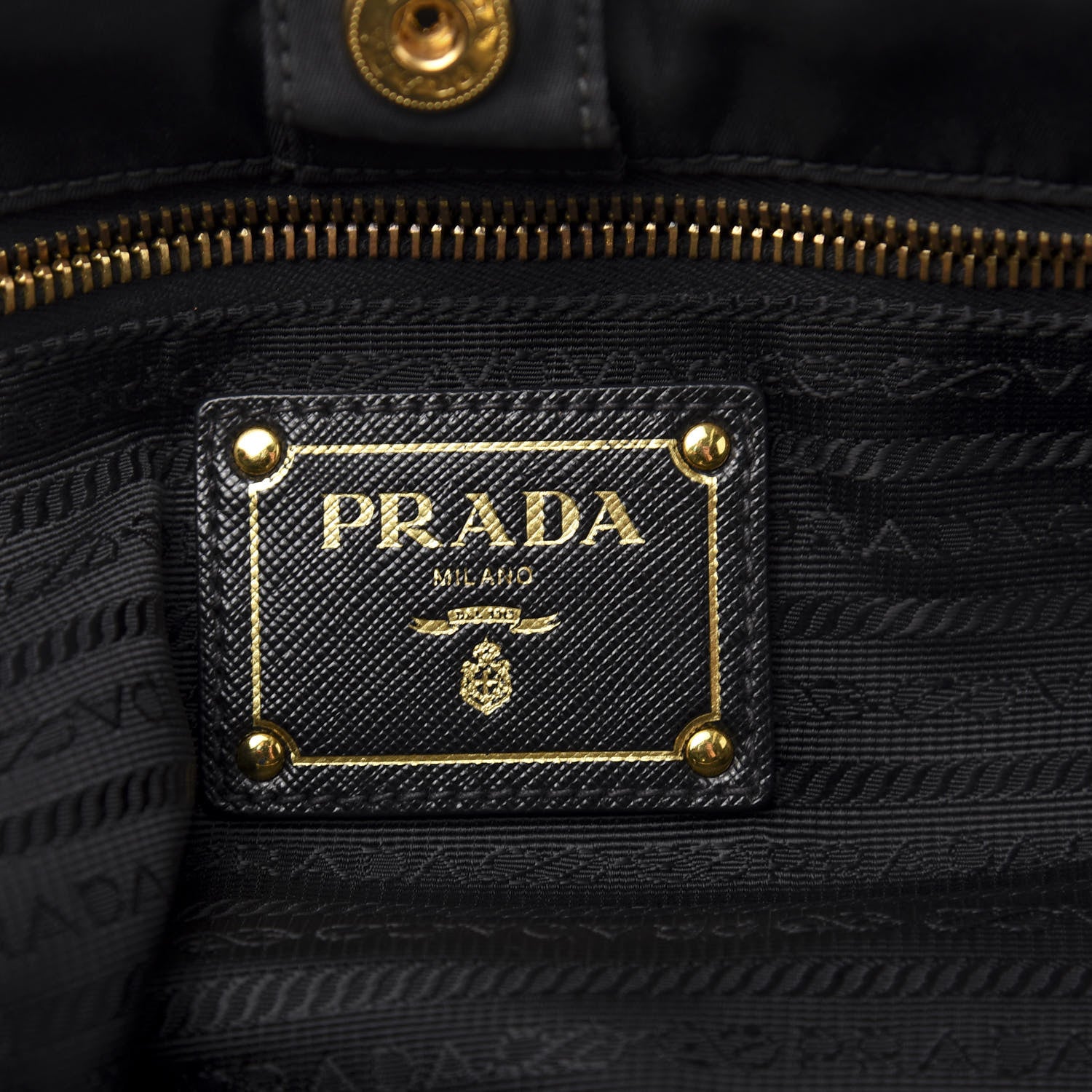 Prada Nylon Saffiano Front Pocket Tote Black 6 of 12