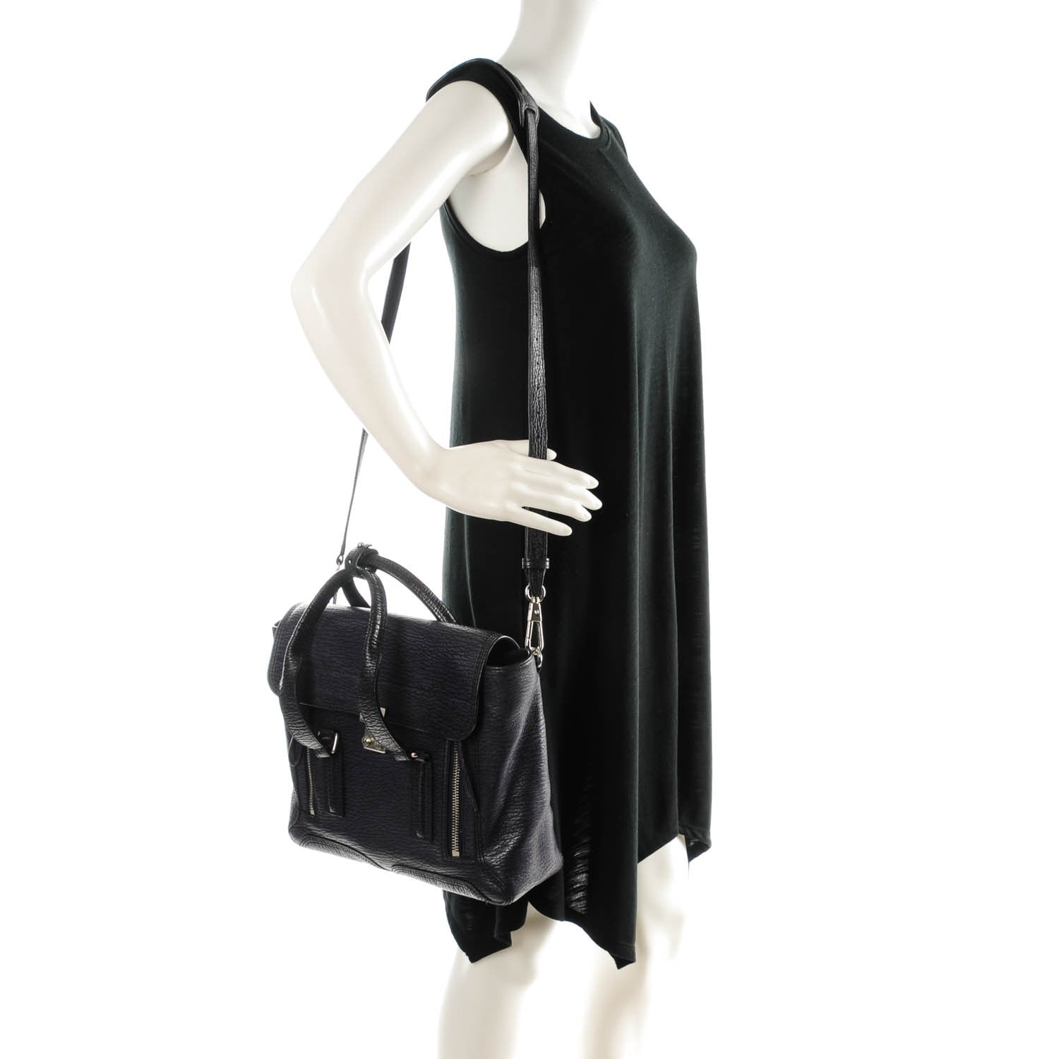 3.1 Phillip Lim 3.1 Textured Calfskin Medium Pashli Satchel African Violet 2 of 7