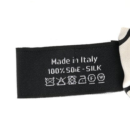 Chanel Silk CC Hair Tie Ivory Black 4 of 4