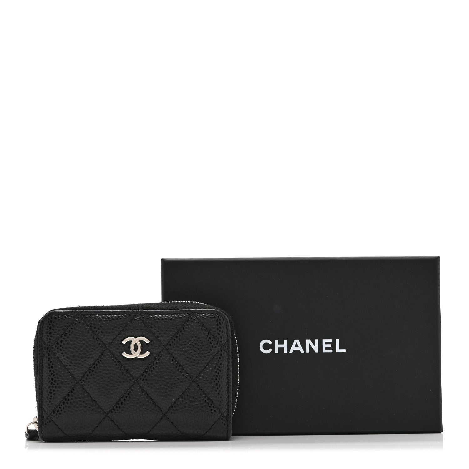Chanel Caviar Quilted Zip Coin Purse Black 10 of 10