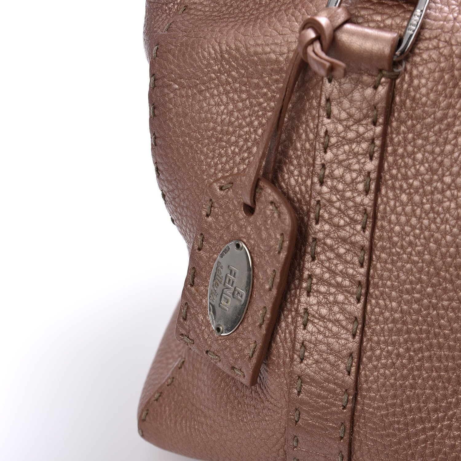 Fendi Cuoio Romano Selleria Large Linda Satchel Bronzo 11 of 23