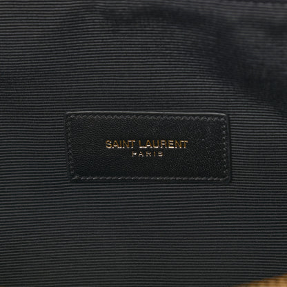 Saint Laurent Metallic Calfskin Leopard Printed Letters Monogram Zip Clutch 6 of 11