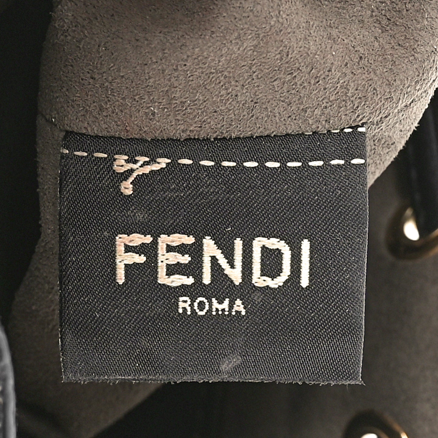 Vitello Liberty F is Fendi Bi-Color FF 1974 Embossed Mini Mon Tresor Bucket Bag Maya Black