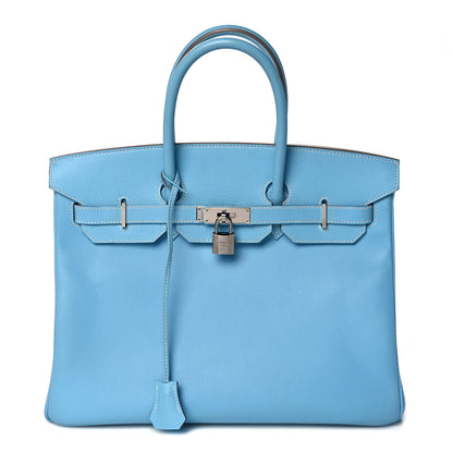 Hermes Epsom Candy Birkin 35 Celeste Mykonos 1 of 32