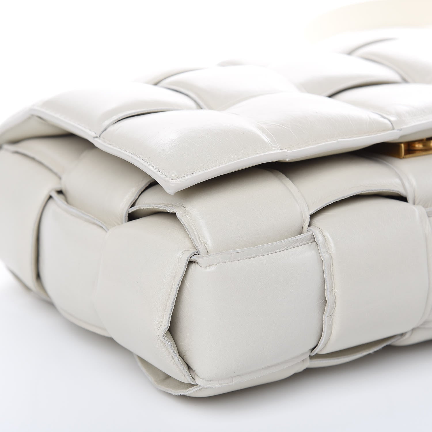Bottega Veneta Paper Calfskin Maxi Intreccio Padded Cassette Crossbody Bag White 7 of 13