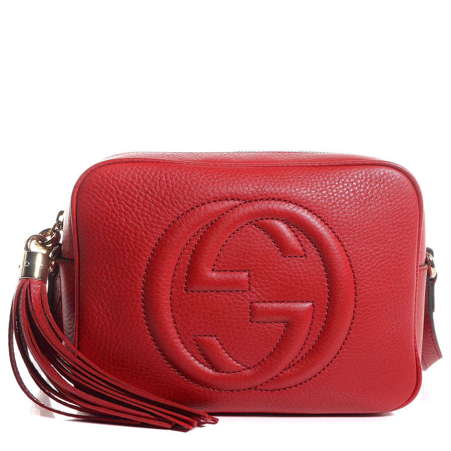 Gucci Pebbled Calfskin Small Soho Disco Bag Vibrant Red 1 of 9