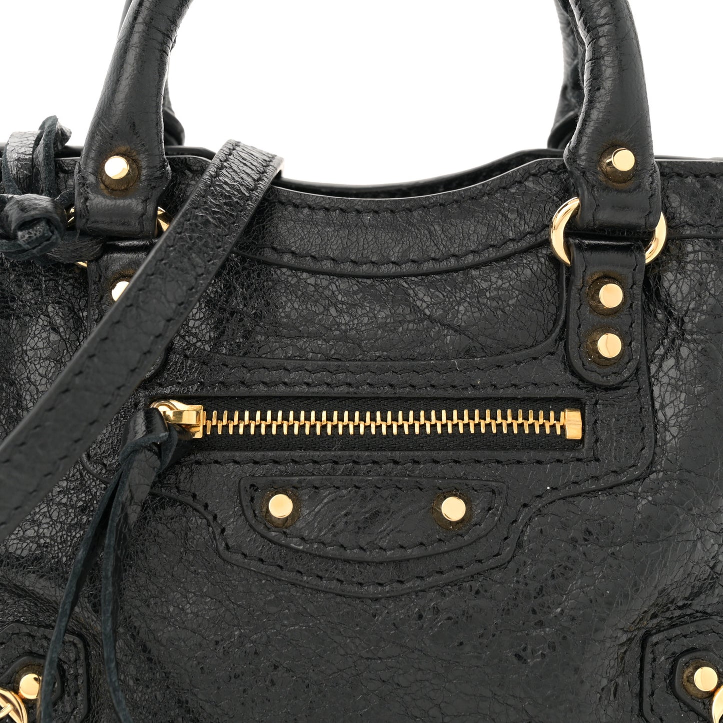Agneau Classic Gold Hardware Nano City Black