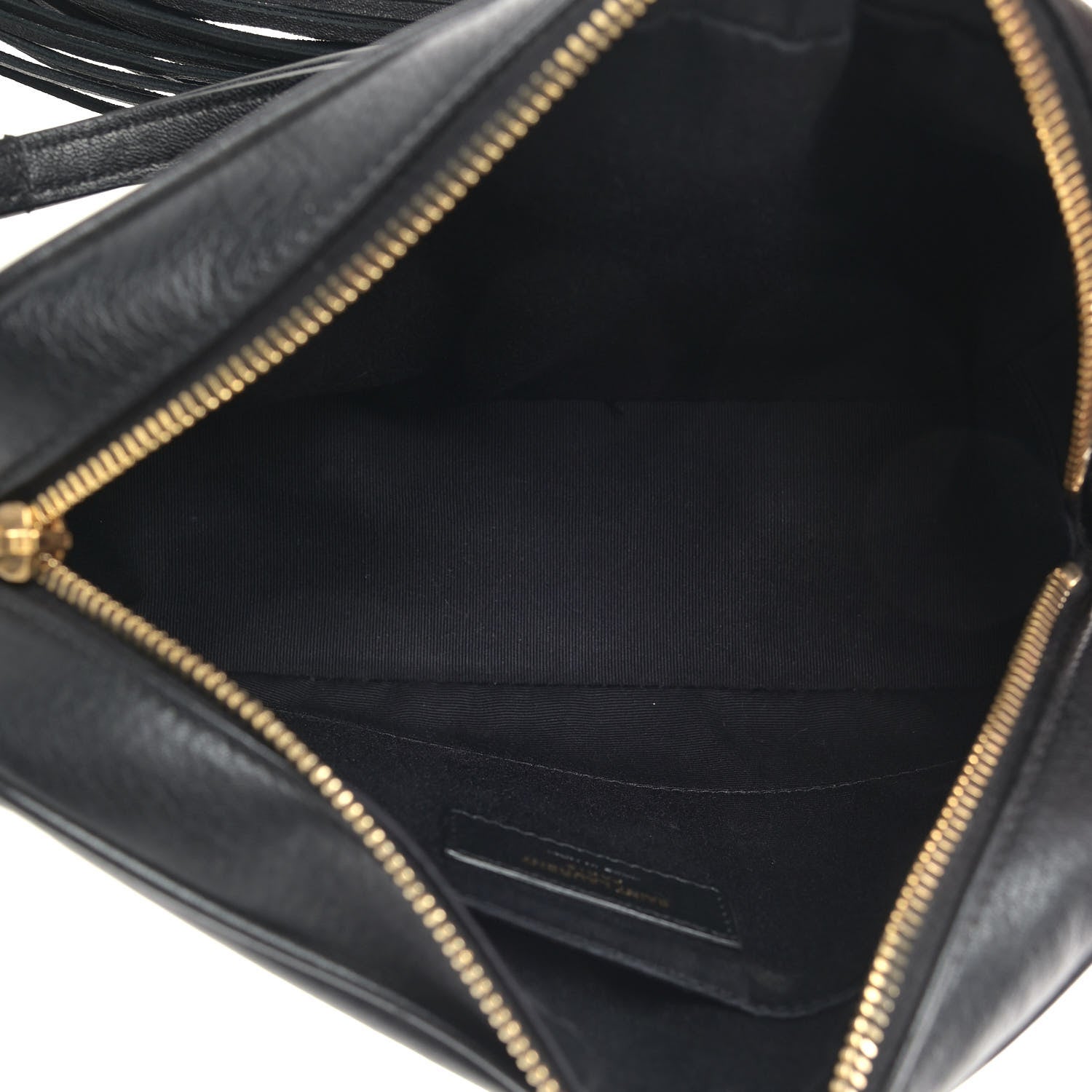 Saint Laurent Lambskin Monogram Small Lou Camera Bag Black 5 of 10