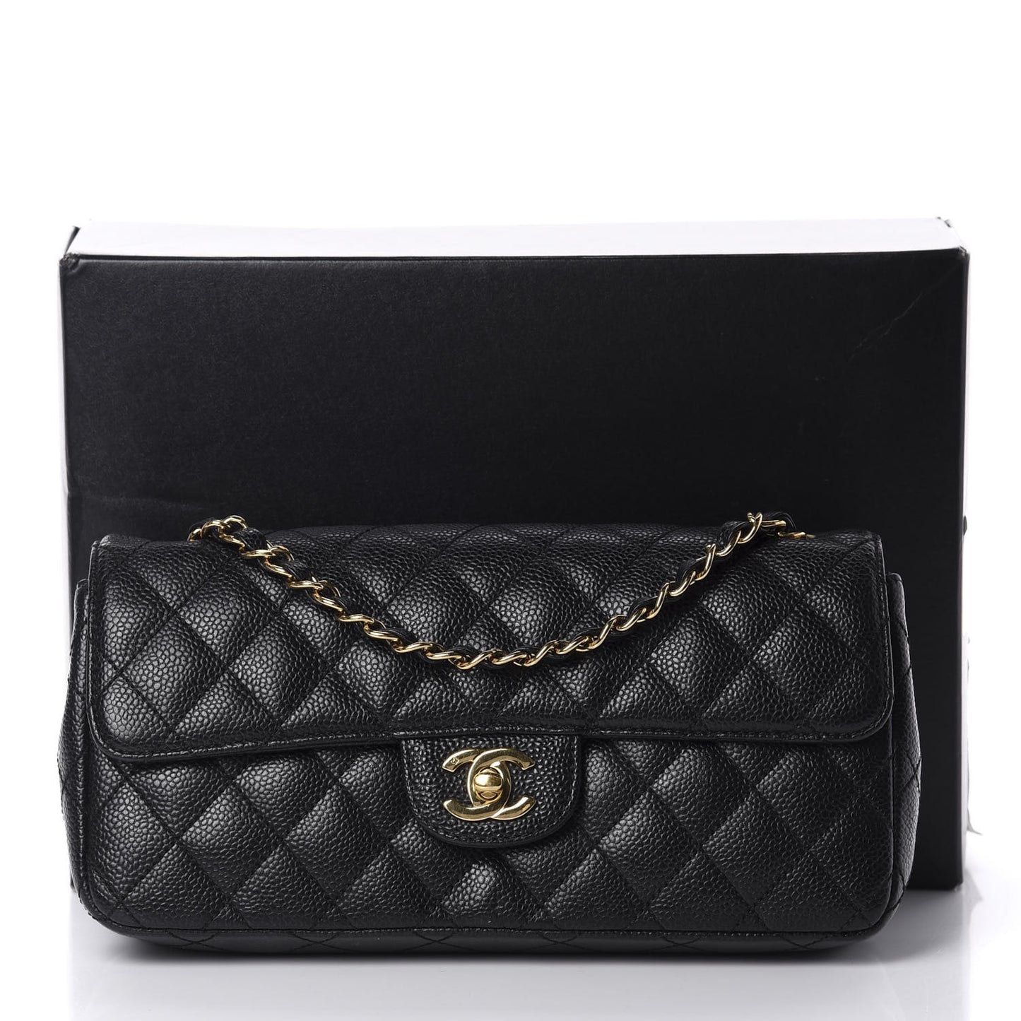 Caviar Quilted East West Flap Black