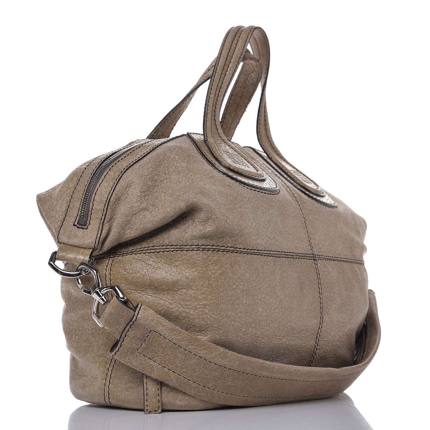 Crackled Calfskin Medium Nightingale Beige