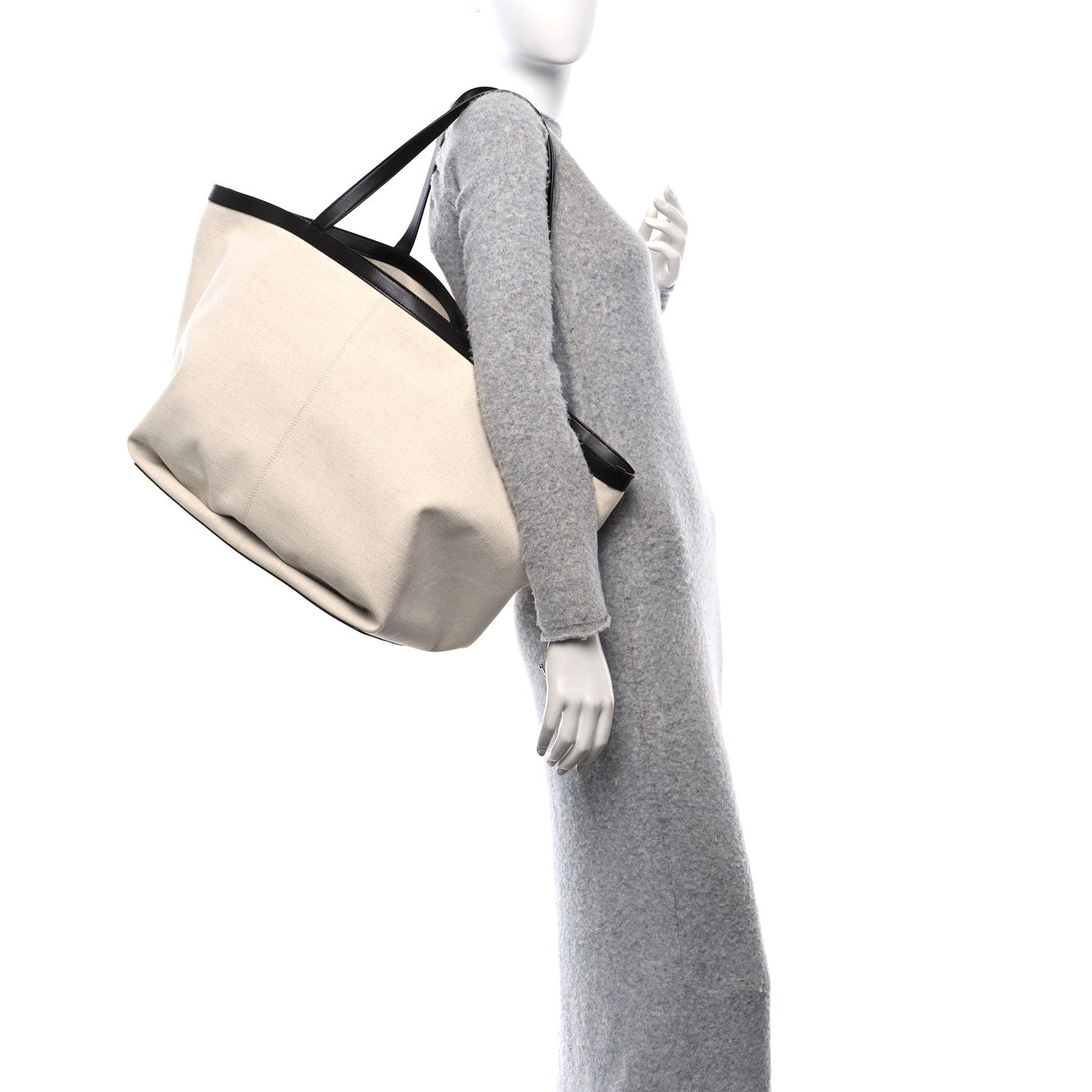 Bottega Veneta Canvas Nappa Intrecciato Flip Flap Tote Natural Fondant 2 of 10
