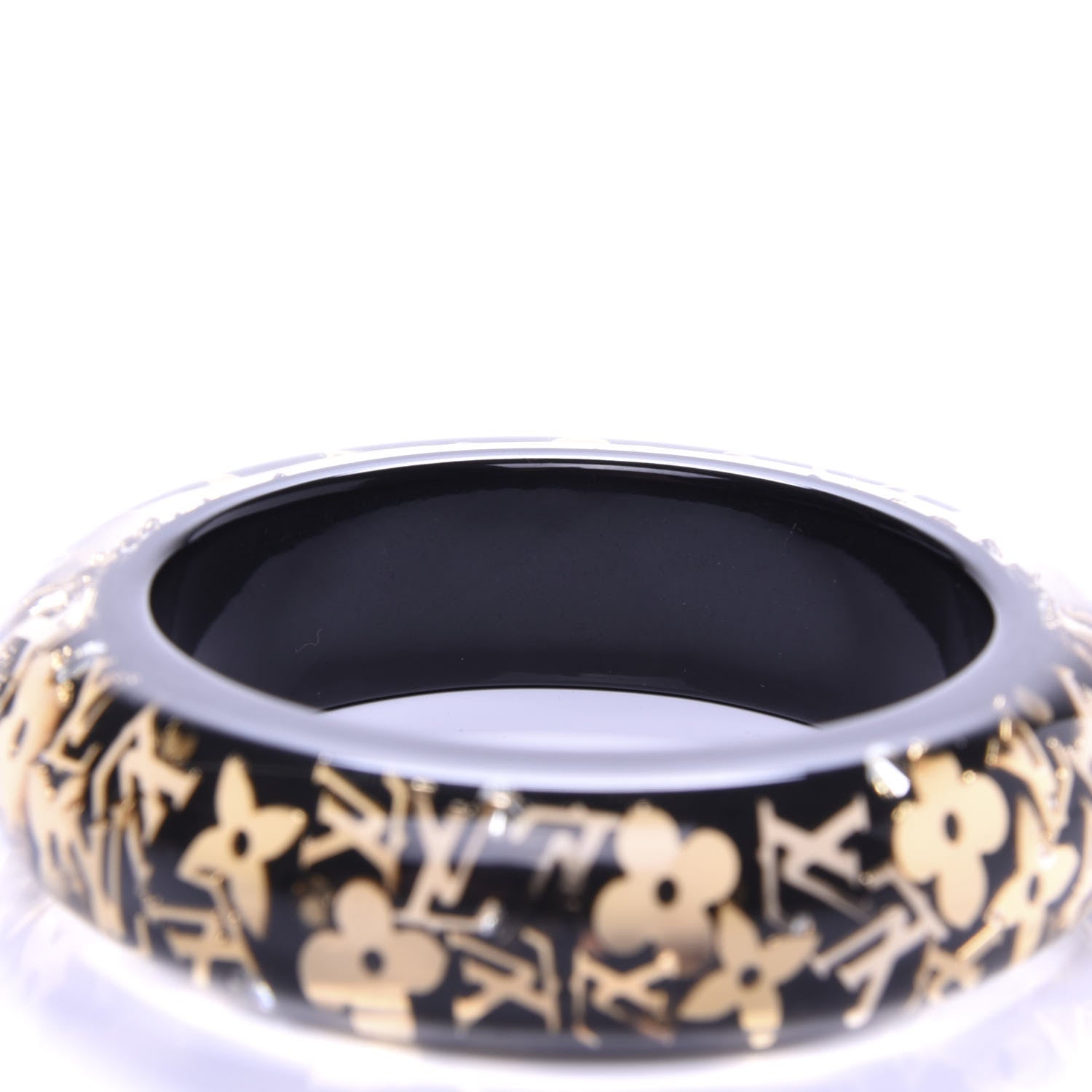Louis Vuitton Resin Swarovski Small Inclusion Bracelet GM Black 3 of 4