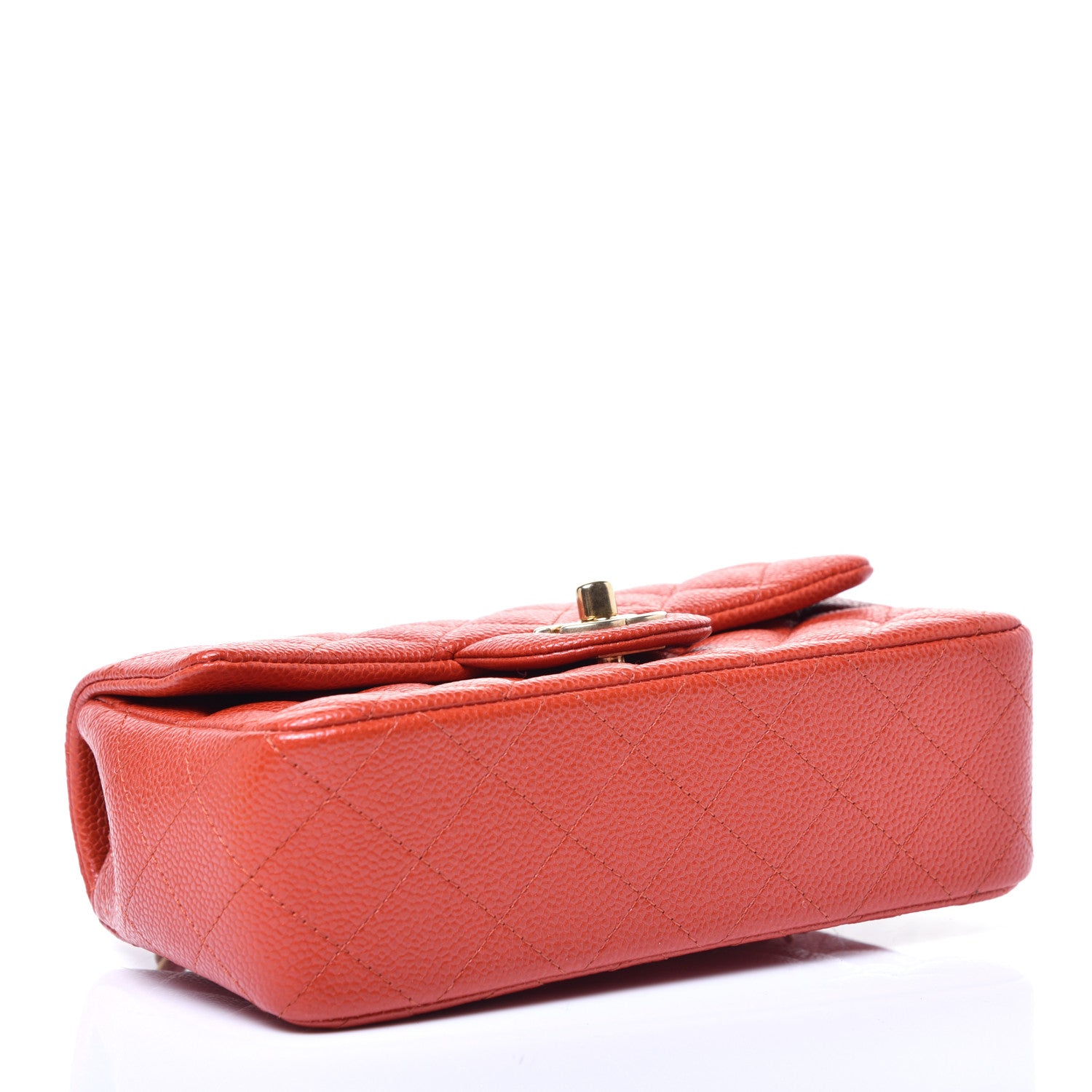 Chanel Pearly Caviar Quilted Mini Rectangular Flap Orange 4 of 10