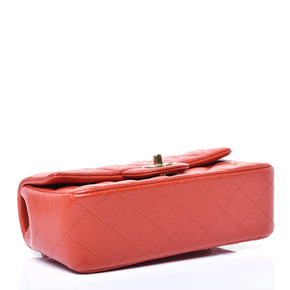 Chanel Pearly Caviar Quilted Mini Rectangular Flap Orange 4 of 10