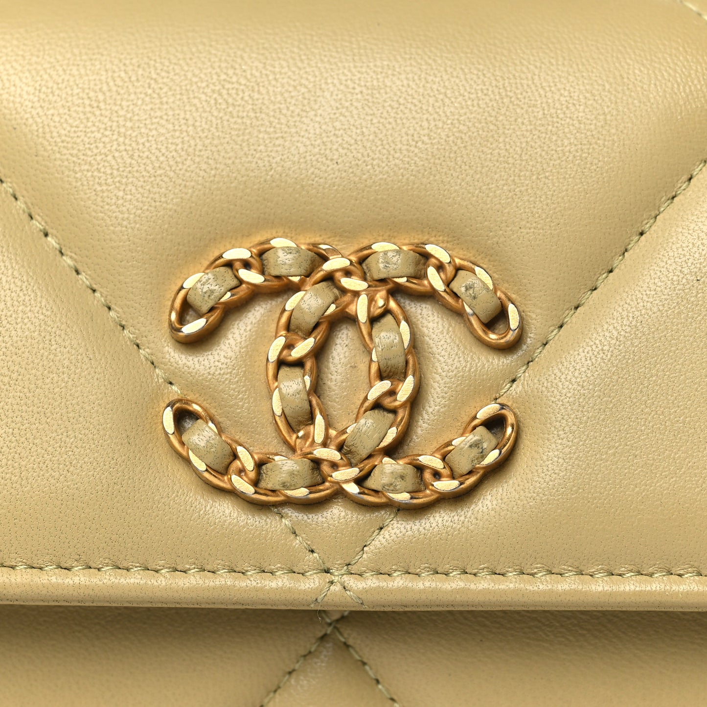 Lambskin Quilted Chanel 19 Flap Wallet