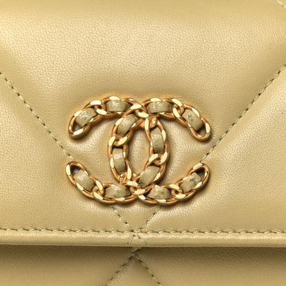 Chanel Lambskin Quilted Chanel 19 Flap Wallet 9 of 11