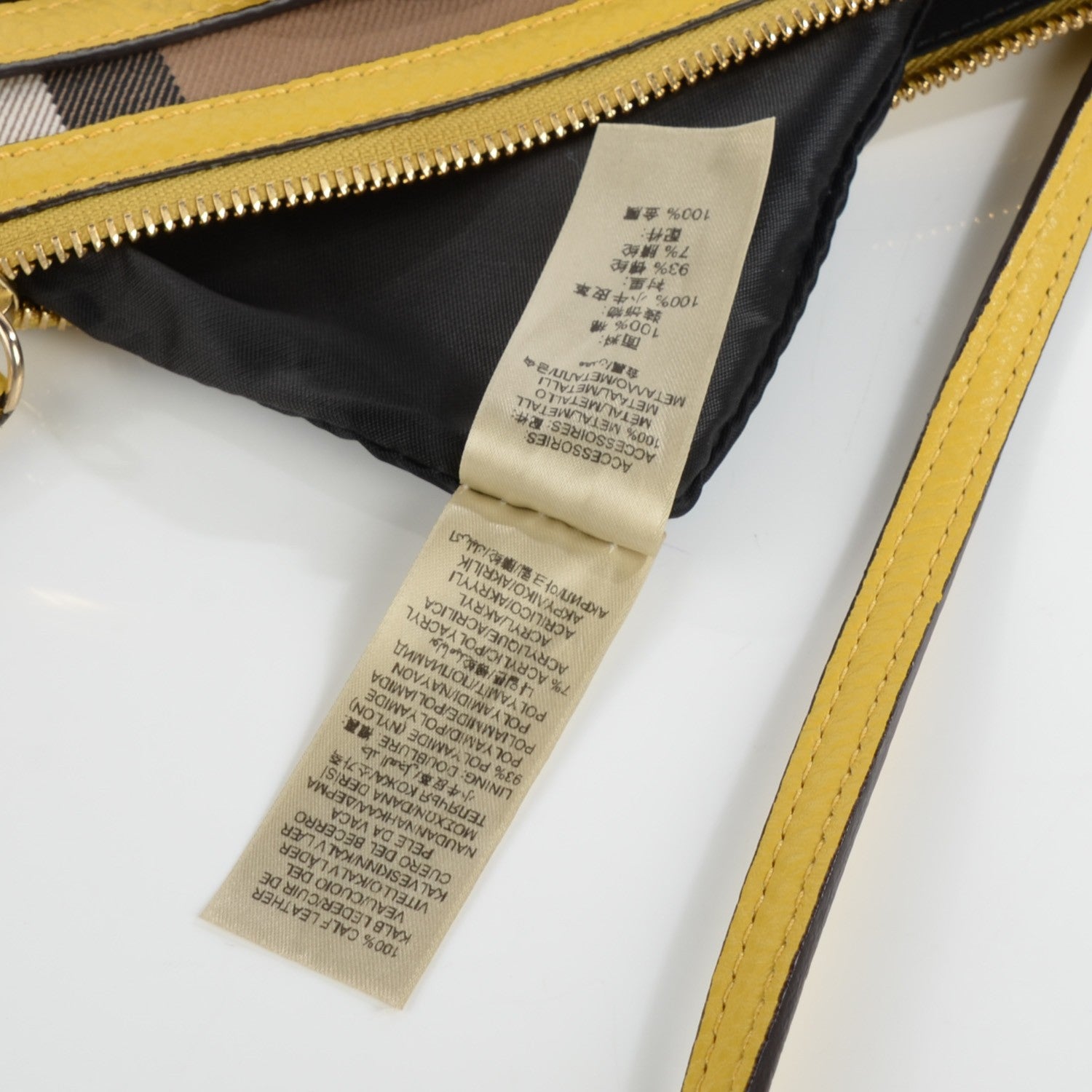 Burberry House Check Bridle Calfskin Peyton Crossbody Yellow 10 of 10