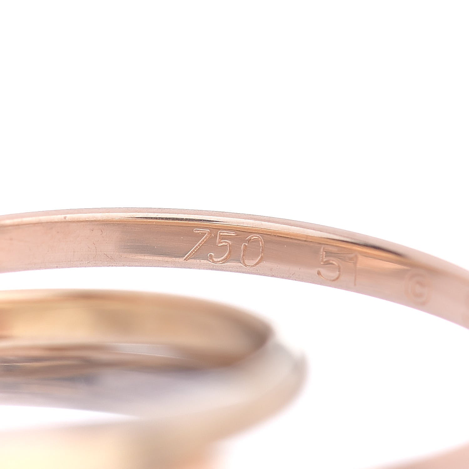 Cartier 18K Pink Yellow White Gold Extra Small Trinity Ring 51 5.75 4 of 5