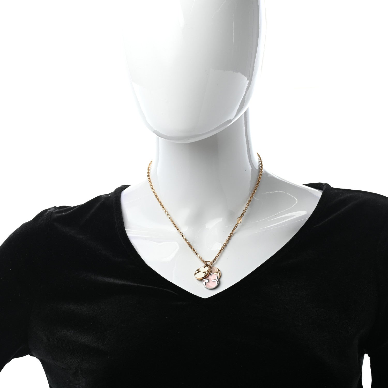 Louis Vuitton Monogram Charms Necklace Gold 2 of 6