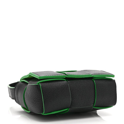 Bottega Veneta Lambskin Maxi Intreccio Candy Cassette Crossbody Bag Black Green 4 of 9