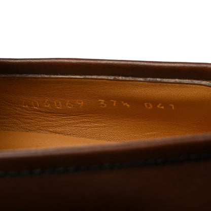 Gucci Calfskin Womens Jordaan Loafers 37.5 Fondente Brown 7 of 9