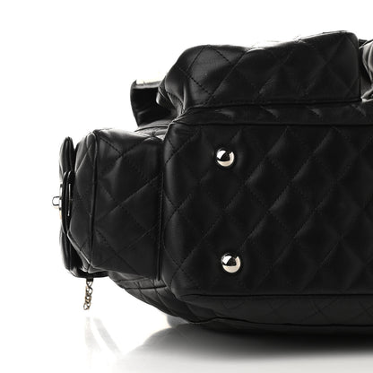 Chanel Calfskin Quilted Large Cambon Multipocket Reporter Black White 8 of 9