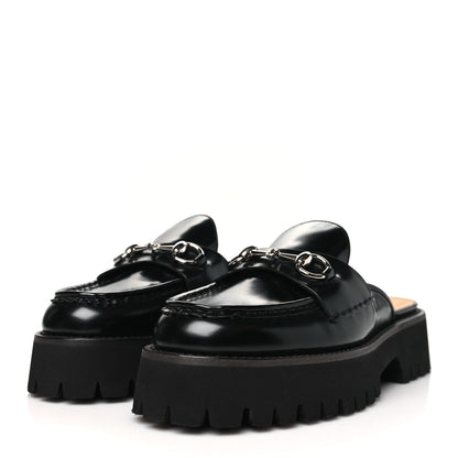 Gucci Magnum Calfskin Womens Horsebit Platform Mules 38.5 Black 4 of 10