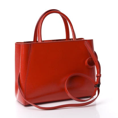 Fendi Vitello Vernice Camoscio Petite 2Jours Tote Papavero 3 of 10