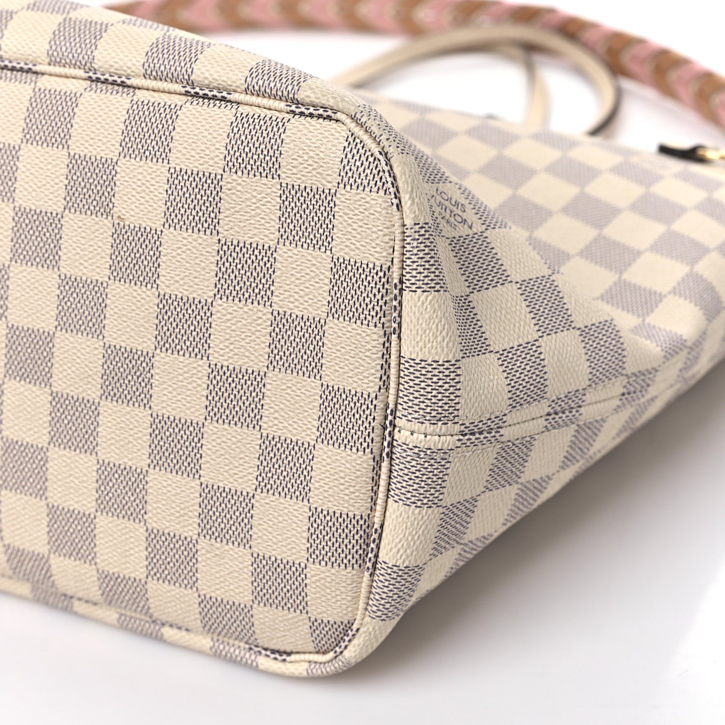 Damier Azur Braided Neverfull MM Pink