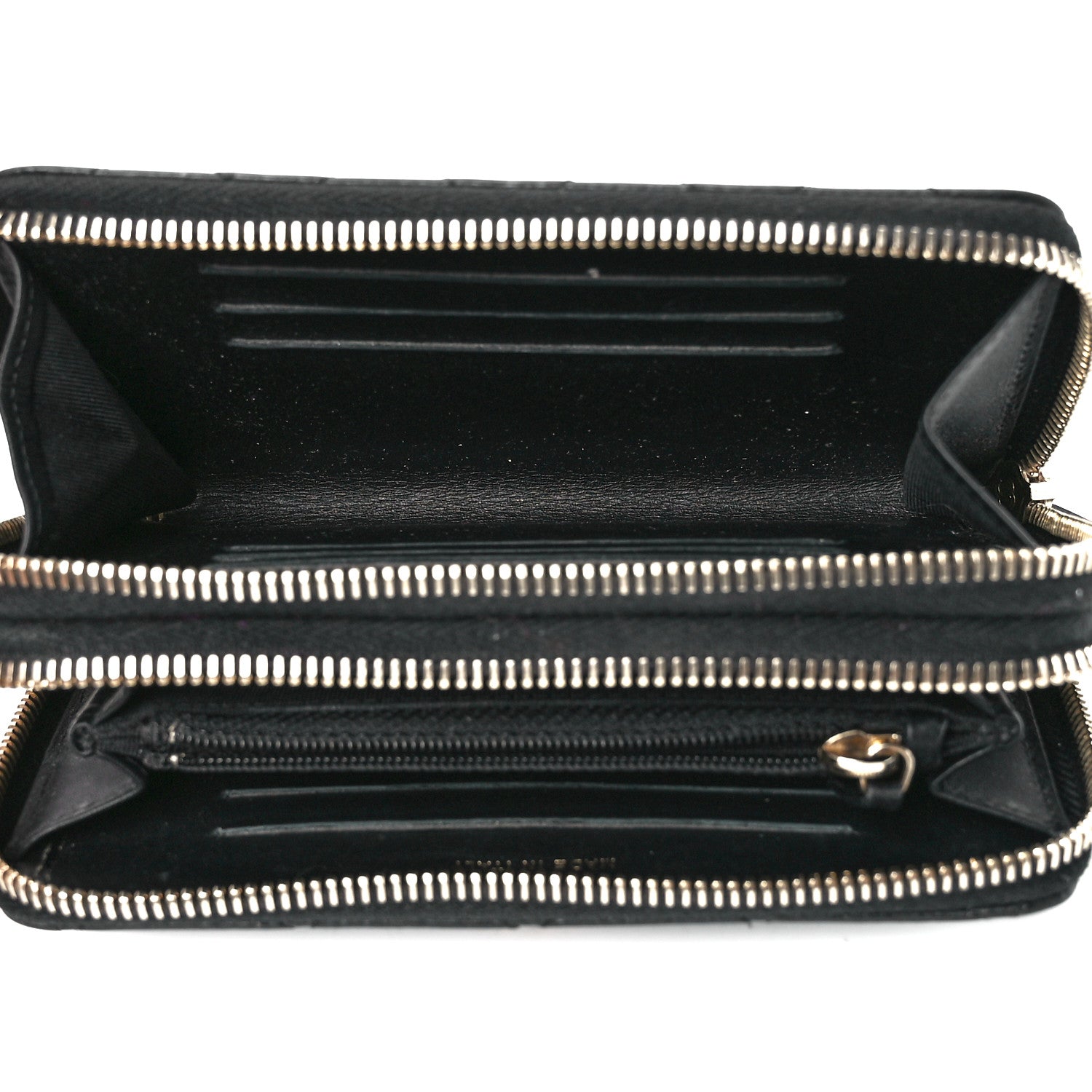 Chanel Caviar Quilted Large Gusset Double Zip Around Wallet Black 5 of 11