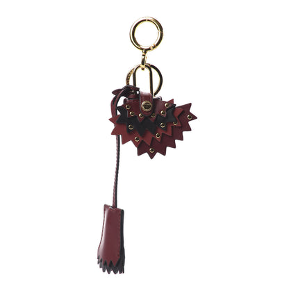 Burberry Calfskin Studded Zig Zag Lock Bag Charm Crimson 1 of 5