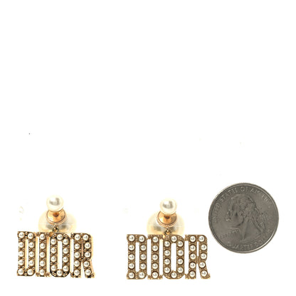 Christian Dior Metal Pearl Tribal Drop Earrings Gold 2 of 5
