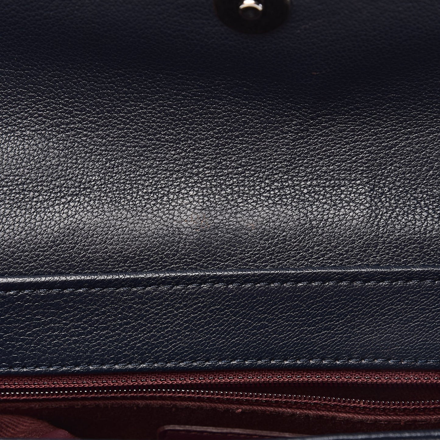 Goatskin Quilted Large Perfect Edge Flap Navy