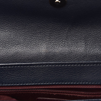 Chanel Goatskin Quilted Large Perfect Edge Flap Navy 14 of 20