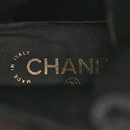 Chanel Tweed Lace Up Combat Boots 37.5 Dark Grey Black 13 of 26