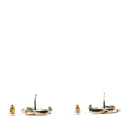 Chanel Crystal Chain CC Earrings Gold 3 of 4